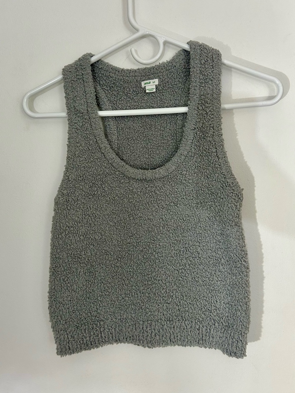 aerie Gray Marshmallow Fuzzy Sleeveless  Tank Top, Women’s Size Small